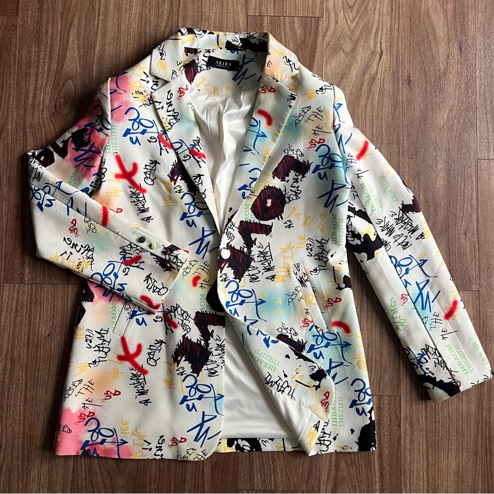 AKIRA Multicolor Graffiti Blazer